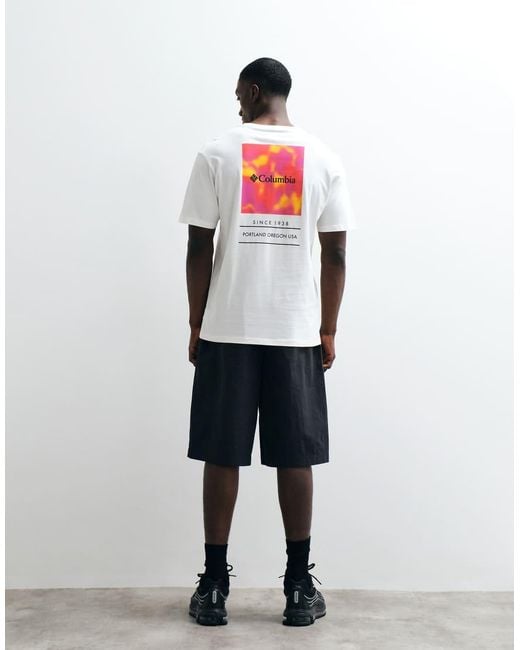 Columbia White Barton Springs Iii Graphic T-shirt for men