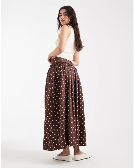 ASOS Brown Asymmetric Dropped Waist Maxi Skirt