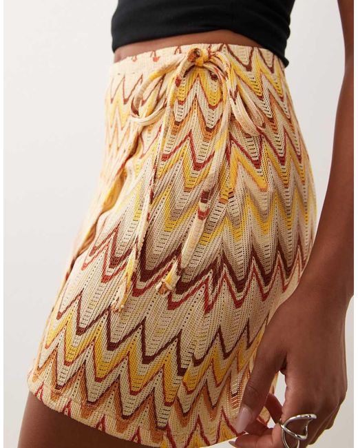 Gina Tricot Natural Wrap Mini Skirt