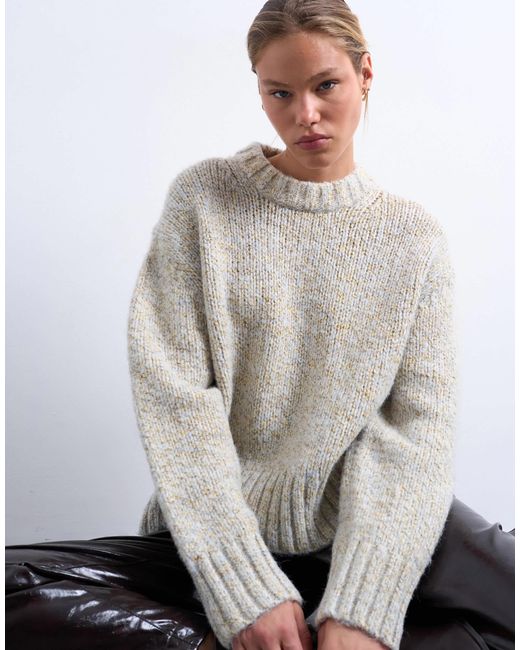 TOPSHOP Gray – flauschiger, kastiger strickpullover