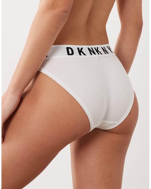 DKNY White Cozy Boyfriend Bikni Brief