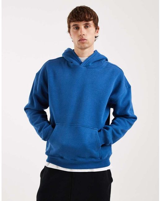 Hollister Blue Boxy Front Pocket Hoodie for men
