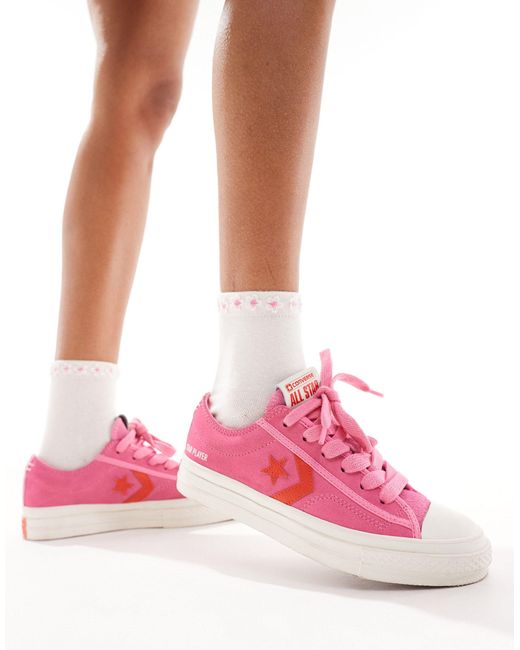 Converse Pink Star Player 76 Ox Trainers