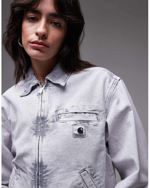 Carhartt Gray Emery Denim Zip Detail Jacket