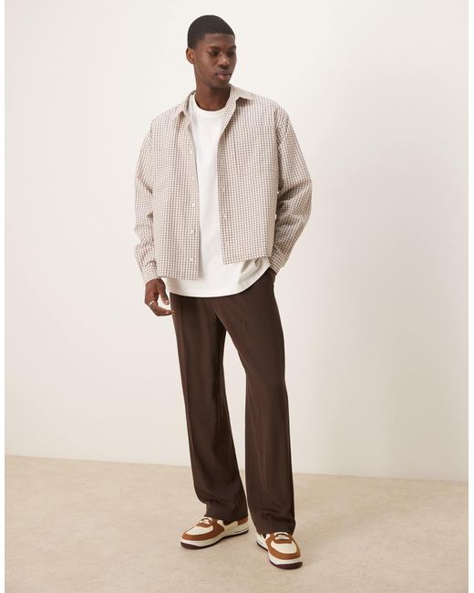 ASOS – kastiges oversize-hemd in Natural für Herren