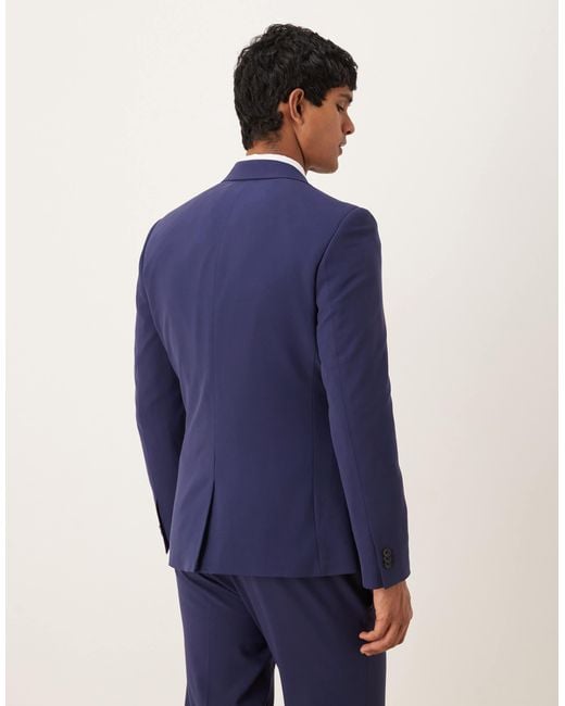 ASOS Blue Skinny Stretch Suit Jacket for men