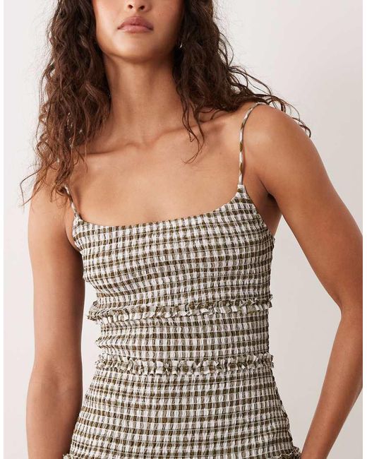 ASOS Multicolor Crinkle Maxi Sundress With Shirred Dropped Waist