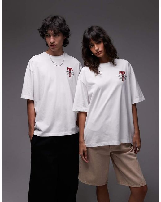 Camiseta Blanca Extragrande Con Estampado En La Espalda Big T De Timberland de color White