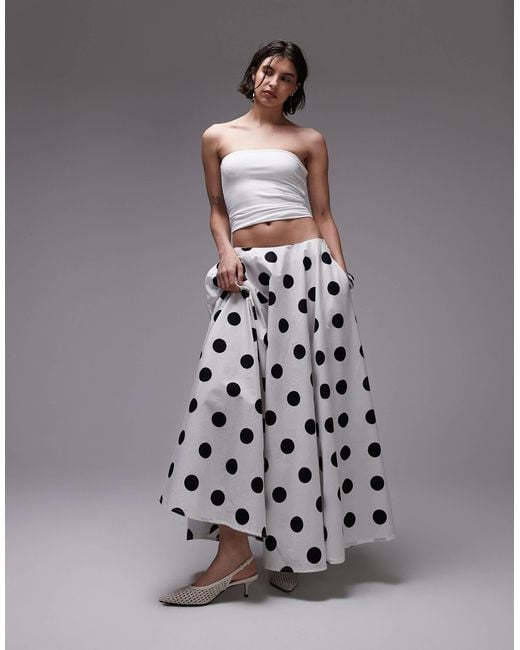 ASOS Gray Poplin Volume Circle Maxi Skirt