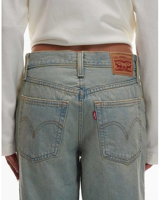 Levi's Blue Middy Loose Boot Jeans With Rips