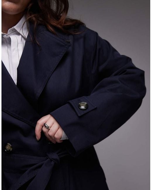 Mango Black Curve Trench Coat