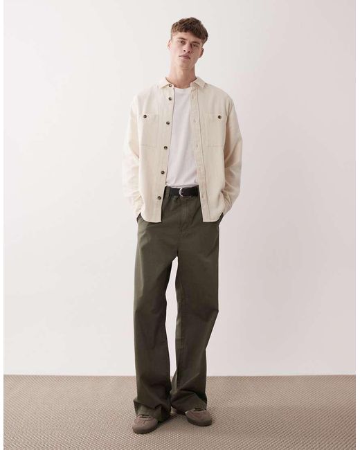 ASOS Natural Textured Overshirt for men