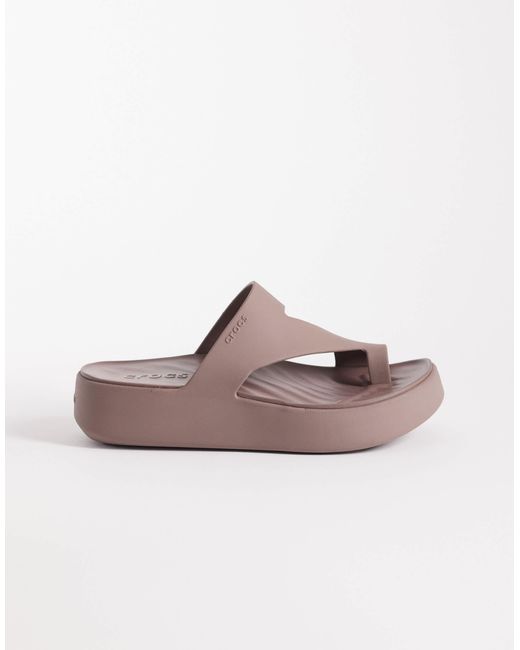 CROCSTM Brown Getaway Platform Toe Loop Sandals