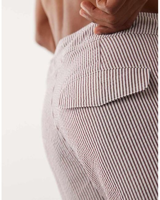 ARKET Red Seersucker Swim Shorts for men