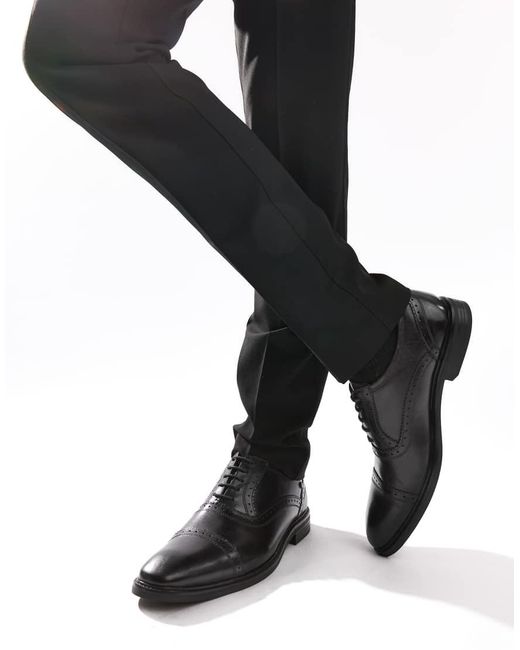 Base London Black Ascot Toe Cap Oxford Shoe for men