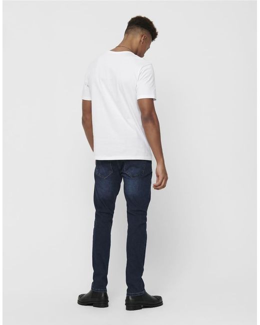 Vaqueros Azules De Corte Slim De Only & Sons de hombre de color White