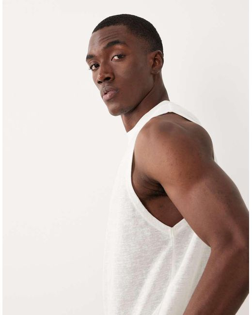ASOS Natural Boxy Oversized Regular Fit Tank for men