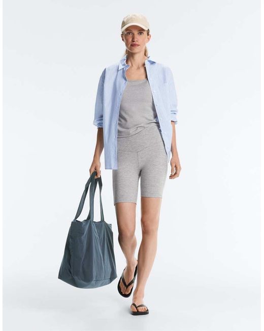 Oysho White Evermove Square-neck Tank Top