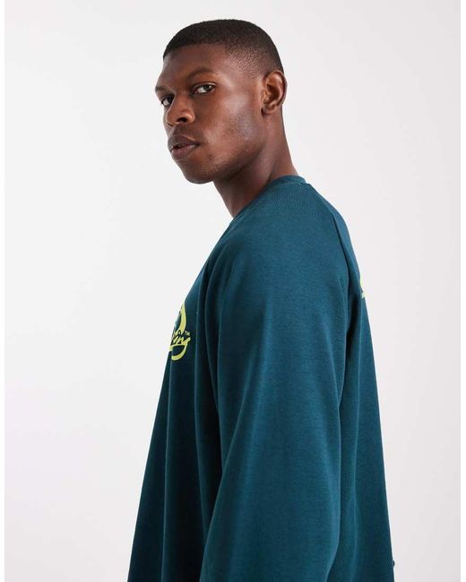 Cotton On Blue Cropped Honda Jt Racing Crew Fleece for men