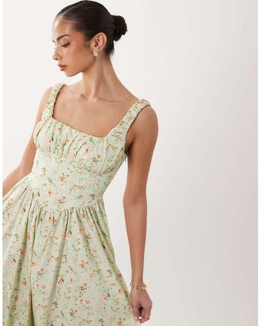 Gina Tricot Natural Corset Midi Dress