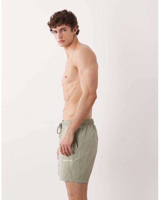 Jack & Jones Green Orginals Logo Swim Shorts for men