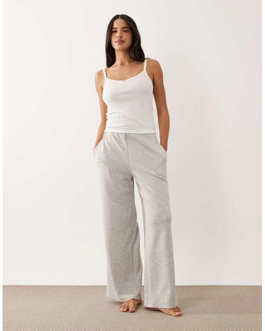ASOS White 2 Pack Pointelle Pyjama Cami Top With Rosebud Trim