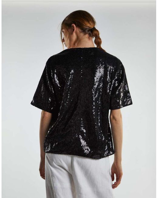 Glamorous Black Oversized-Top