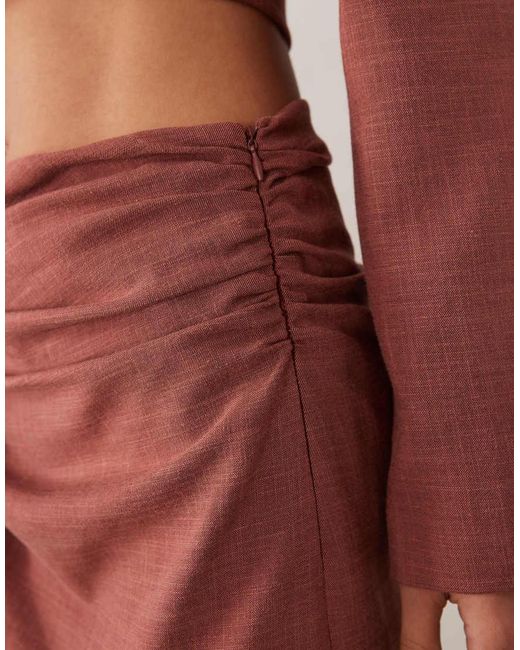 ASOS Brown Asos X The Sourced Collection Draped Maxi Skirt