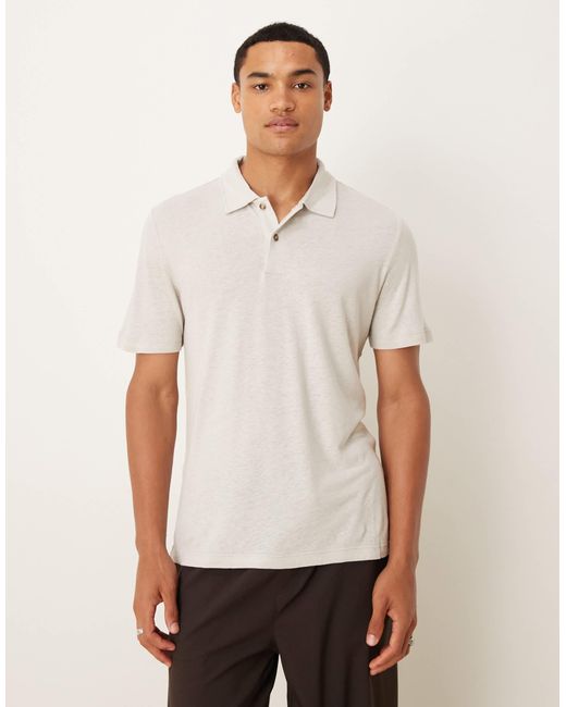 Mango – kurzärmliges relaxed-fit-polohemd in White für Herren