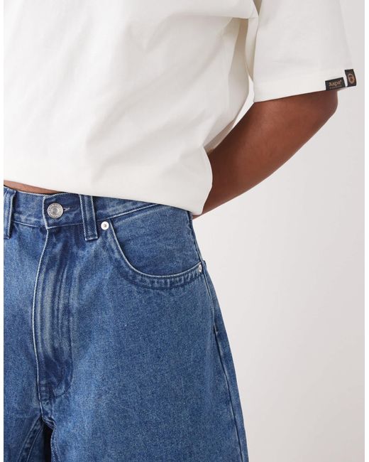 Short en jean à broderie logo - clair délavé Aape By A Bathing Ape pour homme en coloris Blue
