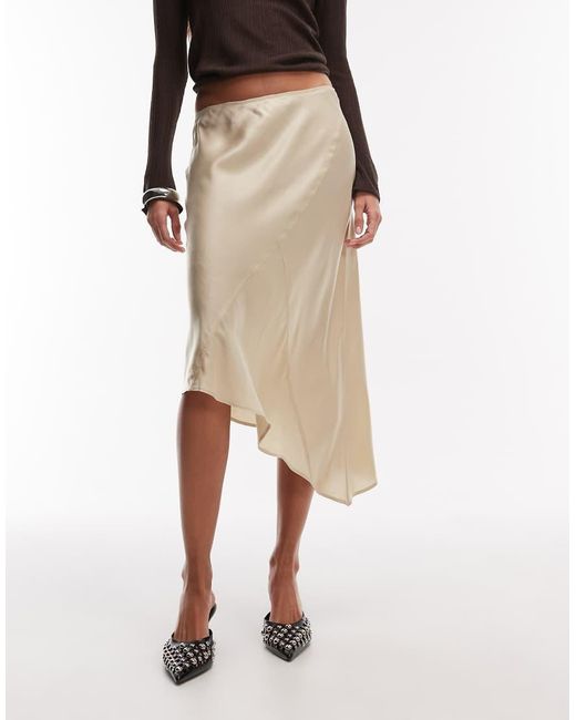 Weekday White Asymmetric Satin Skirt