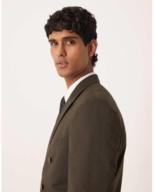 ASOS Gray Double Breasted Regular Suit Jacket for men