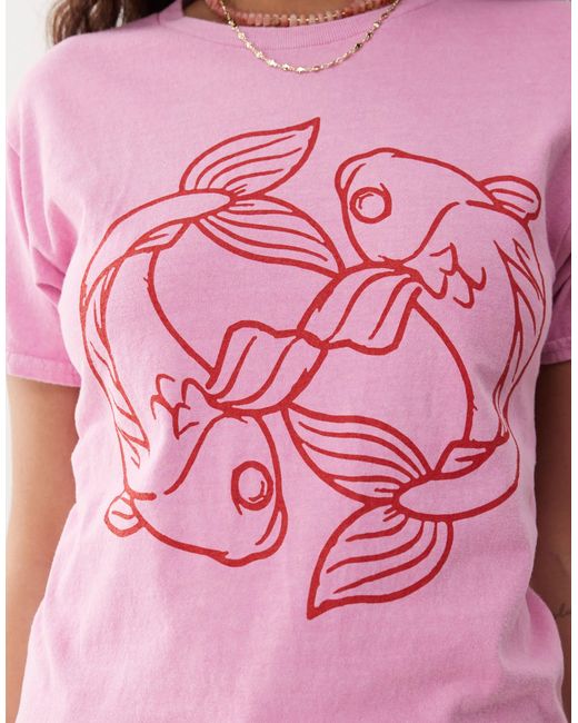 Reclaimed (vintage) Pink – knapp geschnittenes t-shirt aus baumwolle