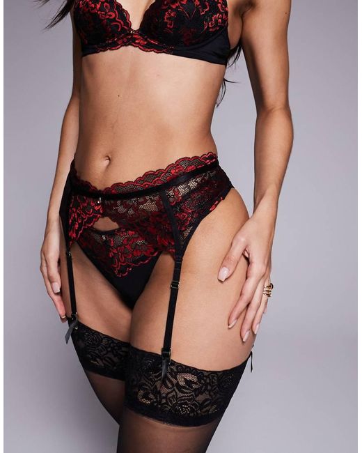 Ann Summers Black Sexy Lace Suspender Belt
