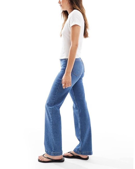 ONLY Blue Mishy High Waist Wide Leg Jeans