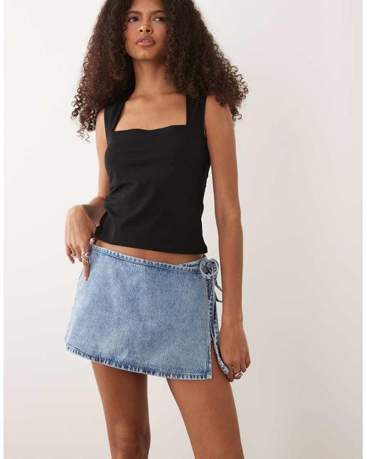 Mango Natural Teen 100% Cotton Denim Mini Skort