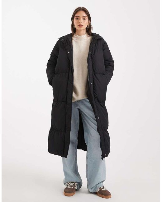 Piumino Lungo Con Cappuccio di Threadbare in Blue
