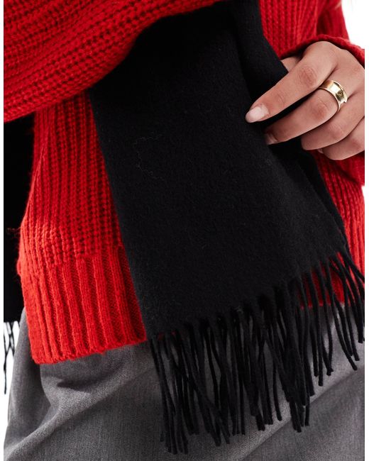 & Other Stories Red Premium Wool Oversized Scarf