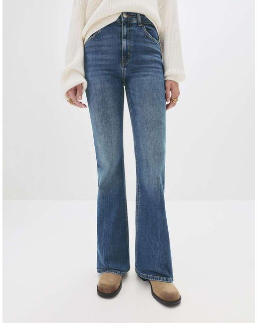 Pull&Bear Blue High-rise Flared Jeans