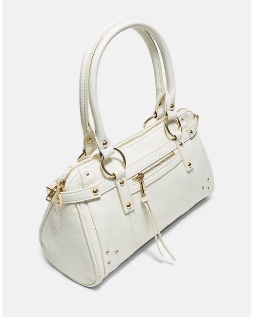 Stradivarius White Studded Shoulder Bag
