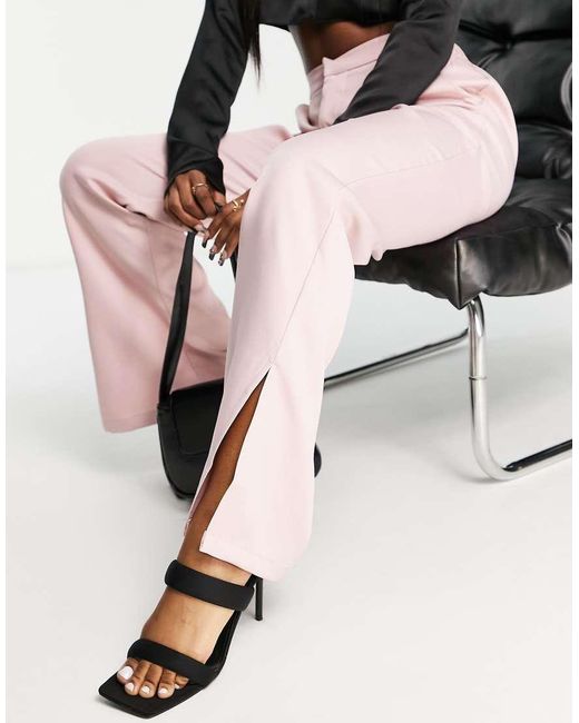 In The Style Pink X Dani Dyer Straight Leg Trouser With Side Splits Co Ord