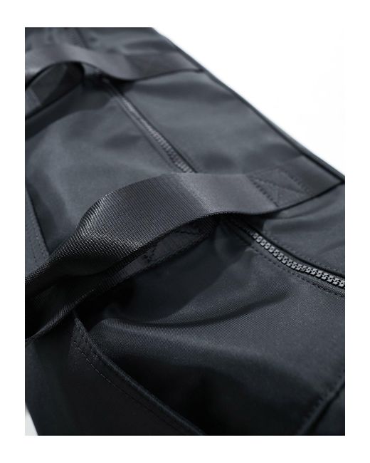 ASOS Black Large Webbing Zip Top Tote Bag