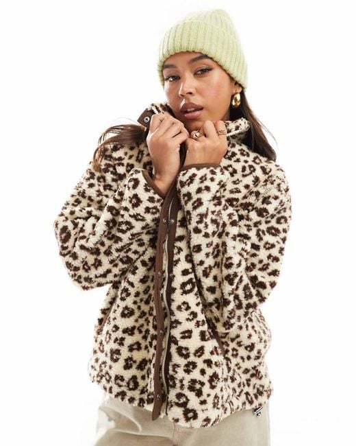 Levi's Natural Valley Cheetah Print Sherpa Borg Jacket