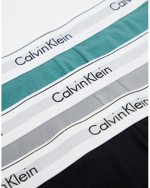Calvin Klein Multicolor Modern Cotton Stretch Trunks 3 Pack for men