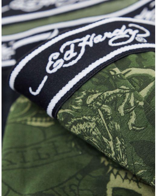 Ed Hardy Green 3 Pack Boxers for men