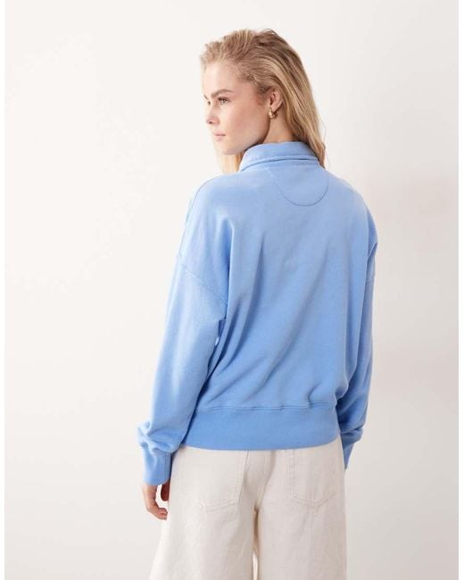 Polo Ralph Lauren Blue Knitted Half Zip Up Sweatshirt