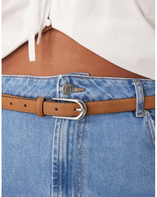 ASOS Blue Asos design curve – schmaler taillen- und hüftgürtel aus wildlederimitat