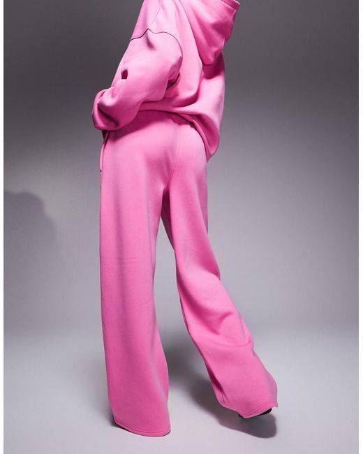 Kaiia Joggingbroek Met Wijde Pijpen En Logo in het Pink