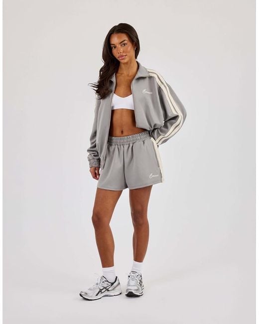 CERNUCCI Gray Funnel Neck Taping Zip Through Track Jacket