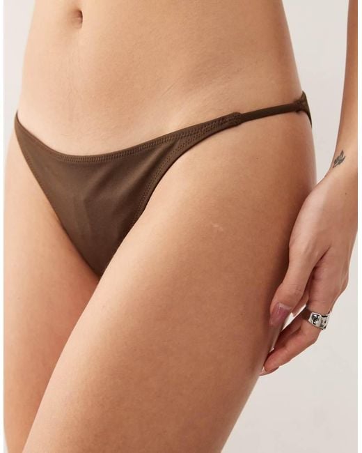 Weekday Brown Tanga Bikini Bottom